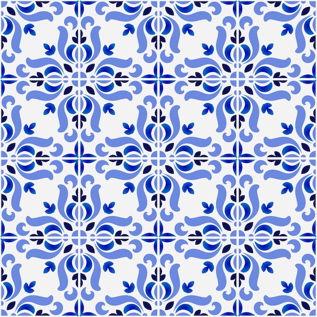 Teste padrão da telha, fundo sem emenda floral decorativo colorido, ilustração bonita do vetor da decoração do papel de parede da cerâmica Vetor Premium