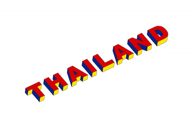 Texto de tailândia com efeito isométrico 3d Vetor Premium