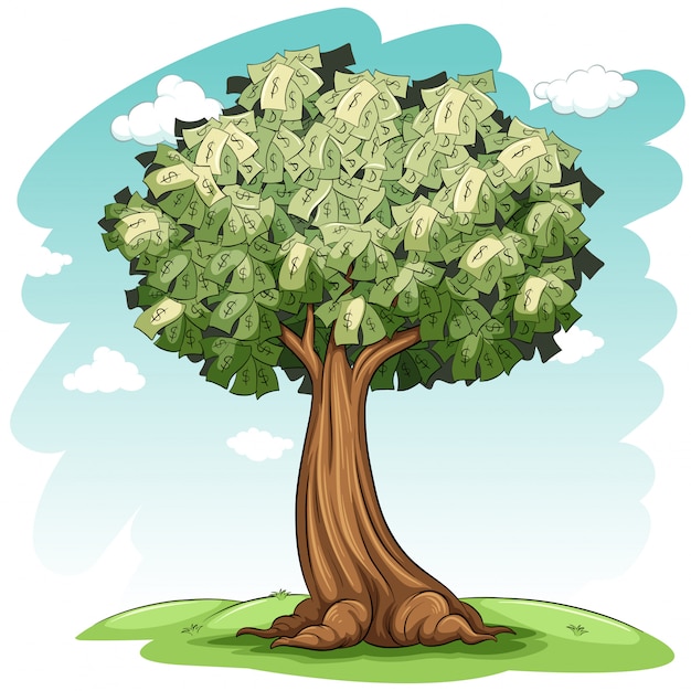 Uma árvore do dinheiro Vetor grátis