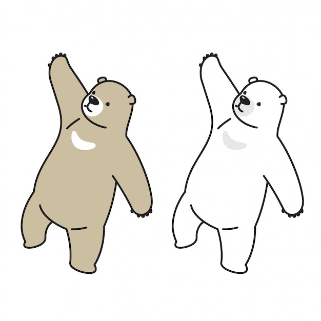 Urso Polar Ilustra O Em Vetor Dos Desenhos Animados Vetor Premium
