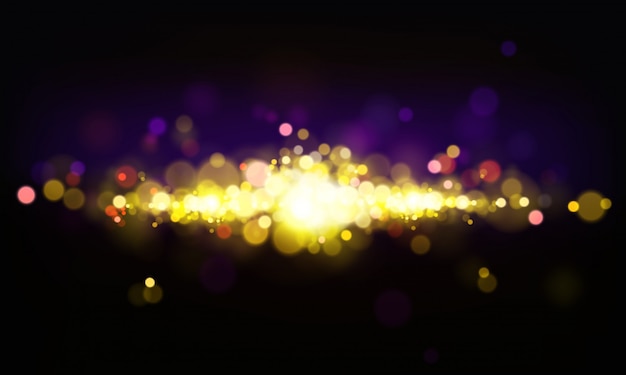 Vector o fundo abstrato com elementos de brilho, luzes brilhantes, efeito do bokeh. Vetor grátis