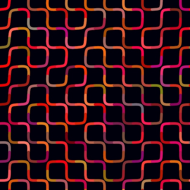 Vector sem costura multicolor labirinto linhas geométrica padrão Vetor Premium
