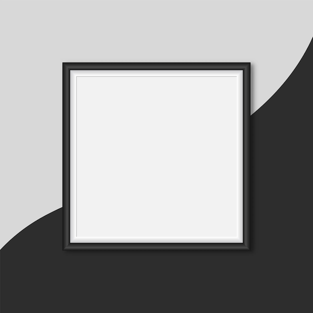 Vector white gallery frame, mock up modelo de tela de quadro preto e