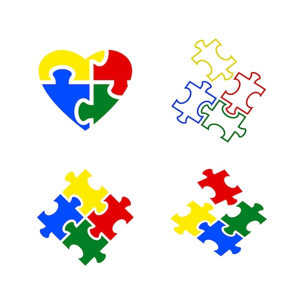 Vetor De Modelo De Design De ícone De Logotipo De Autismo Vetor Premium 