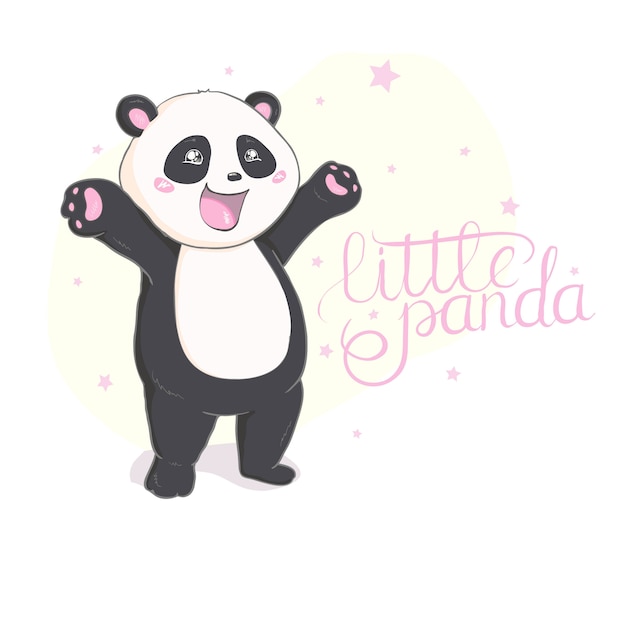 Vetor De Panda Bonito Vetor Premium