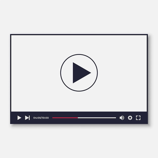 Video player modelo de interface para nós e aplicativos moile Vetor Premium