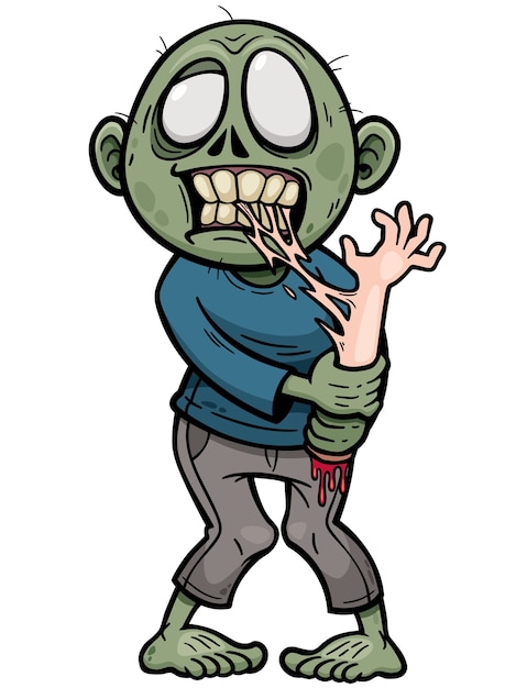 Zumbi Dos Desenhos Animados Vetor Premium