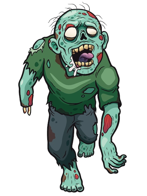 Zumbi Dos Desenhos Animados Vetor Premium