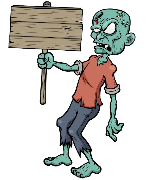 Zumbi Dos Desenhos Animados Vetor Premium