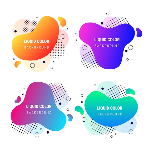 Abstract banner fluid vibrant gradient shapes collection Vettore gratuito