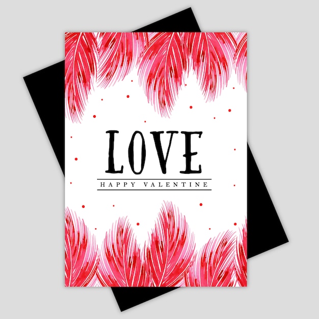 Acquerello valentine floral greeting card Vettore Premium