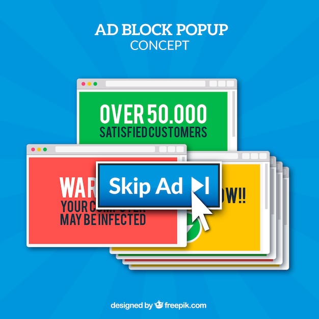 Aggiungi un concetto di pop-up a blocchi con un design piatto Vettore gratuito