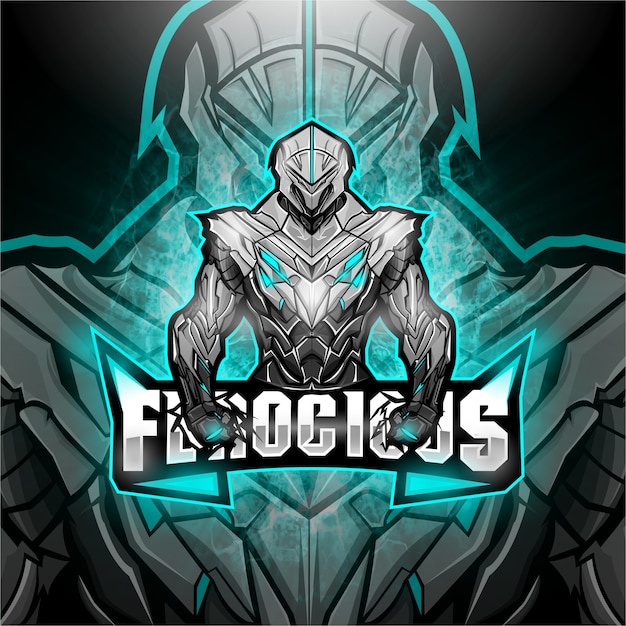 Amazing esport logo ferocious team Vettore Premium
