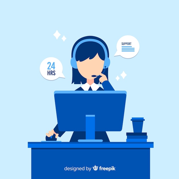 Assistente di call center per aiutare i clienti Vettore gratuito