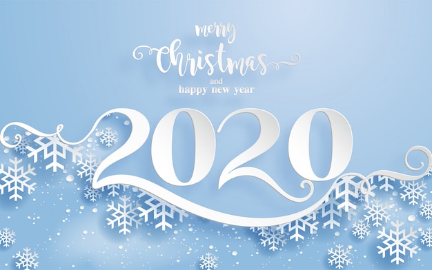 Disegni Di Natale 2020.Auguri Di Buon Natale E Modelli Di Felice Anno Nuovo 2020 Con Bellissimi Disegni Di Carta Tagliati A Neve E Inverno Vettore Premium
