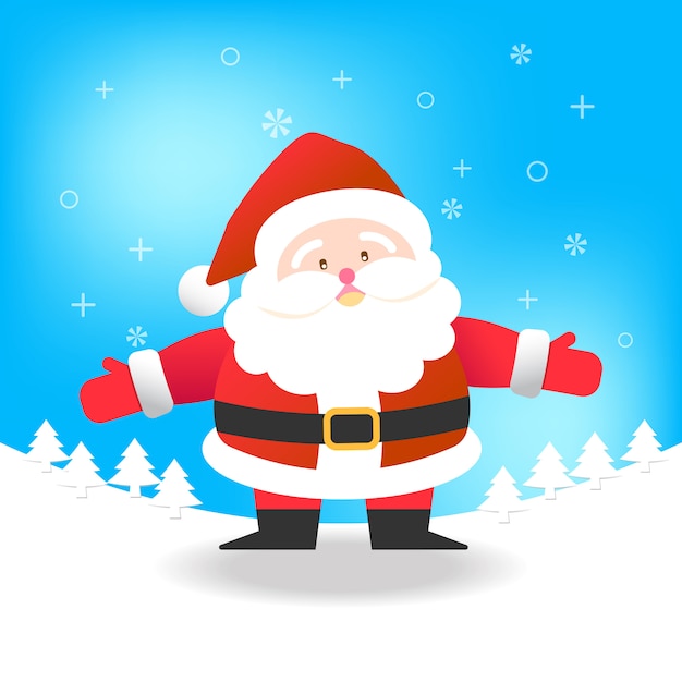Babbo Natale Blu.Babbo Natale Su Sfondo Blu Illustrazione Vettoriale Per Natale Vettore Premium