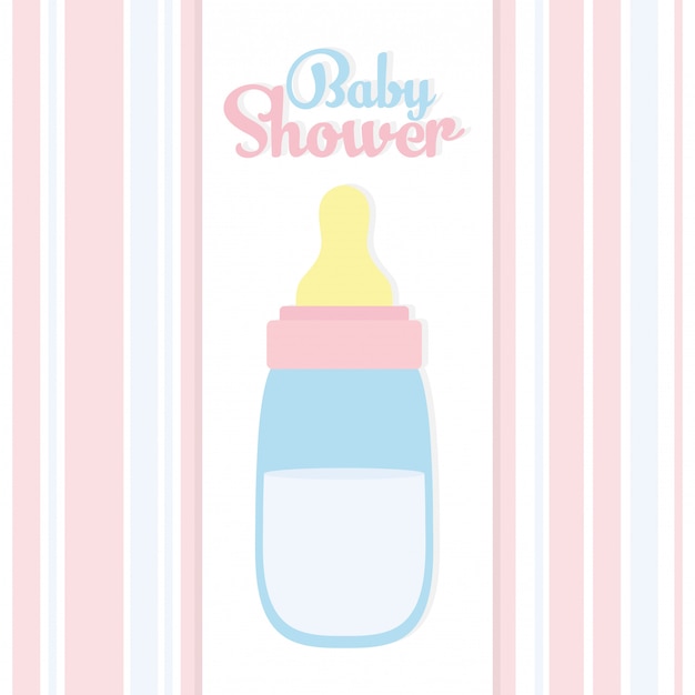 Baby shower accessorio per biberon Vettore gratuito