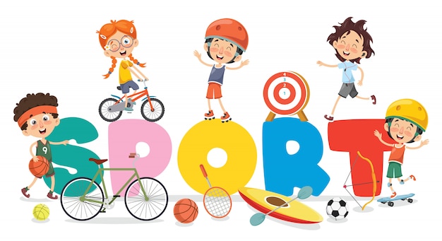 Bambini che fanno sport | Vettore Premium