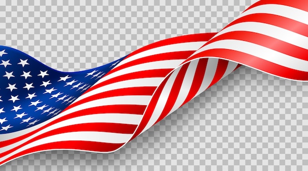 Vettore Premium Bandiera Americana Su Sfondo Trasparente Per Il 4 Luglio