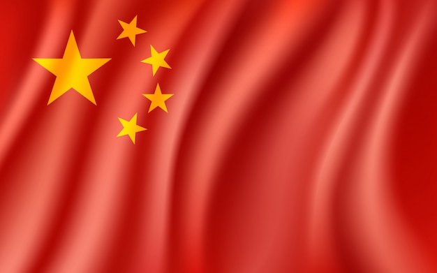 Bandiera Della Cina Fondo Cinese D Ondeggiamento Della Bandiera Nazionale Illustrazione Vettore Premium