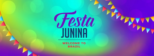 Bandiera di celebrazione festa junina latino americano Vettore gratuito