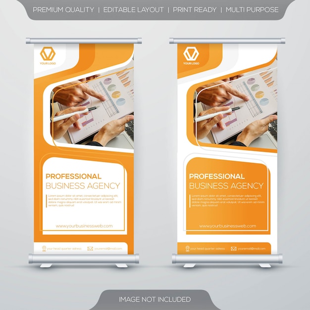Banner roll up aziendale Vettore Premium