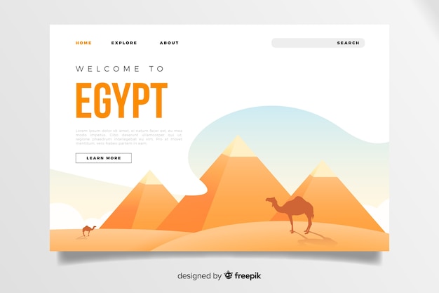 Benvenuti in egitto modello di pagina di destinazione Vettore gratuito