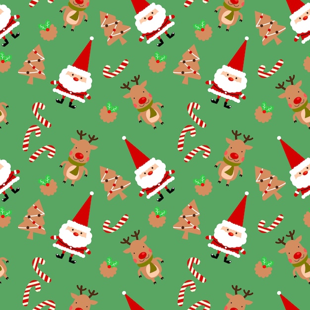 Immagini Carine Di Natale.Biscotti Di Natale E Carina Seamless Pattern Di Babbo Natale Vettore Premium