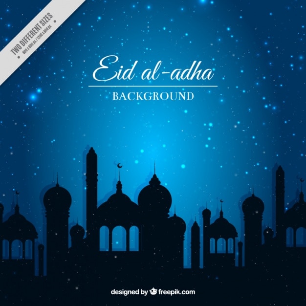 Brillante Eid al Adha sfondo di colore blu  Scaricare 