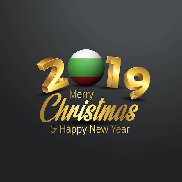 Buon Natale In Bulgaro.Bulgaria Flag 2019 Tipografia Di Buon Natale Vettore Premium