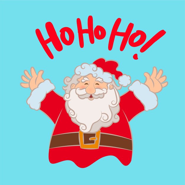 Babbo Natale Ho Ho Ho.Buon Babbo Natale E Ridendo Ho Ho Ho Vettore Premium