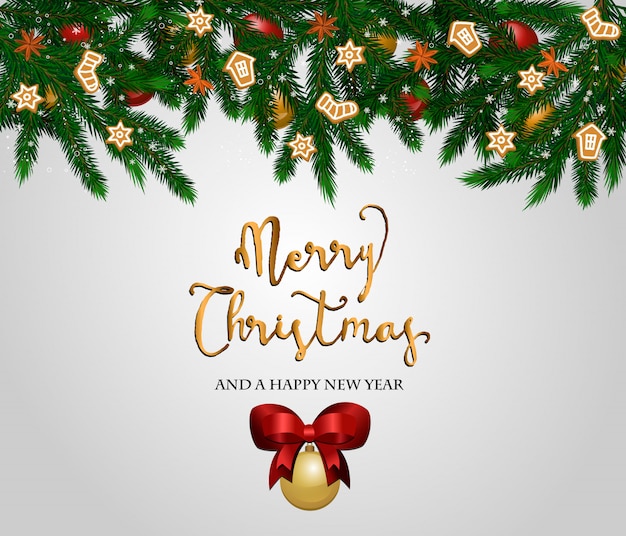 Buon natale e felice anno nuovo concetto Vettore Premium