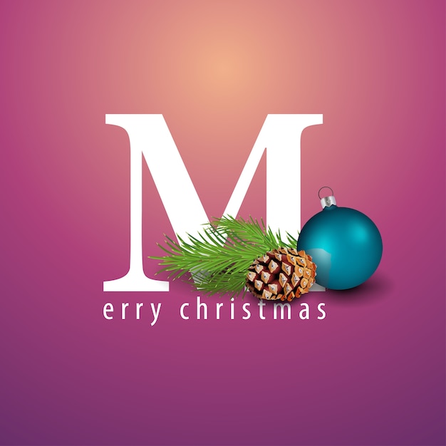 Buon Natale Di M Testo.Buon Natale Logo Con Una Lettera Grande M Vettore Premium