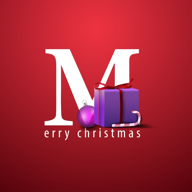 Buon Natale Di M Testo.Buon Natale Logo Con Una Lettera Grande M Vettore Premium