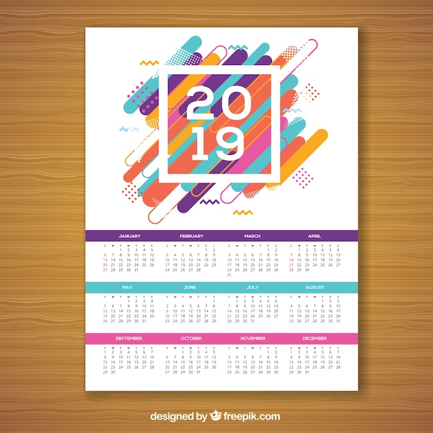 Calendario per il 2021 in stile memphis Scaricare 