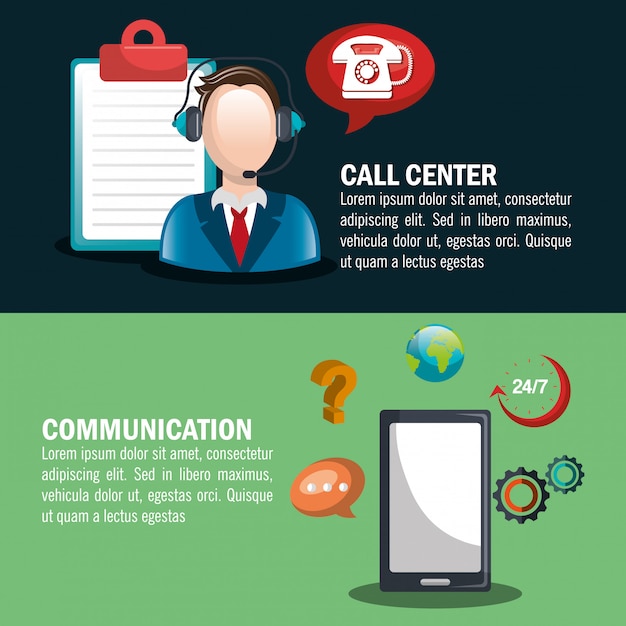 Call center design Vettore gratuito