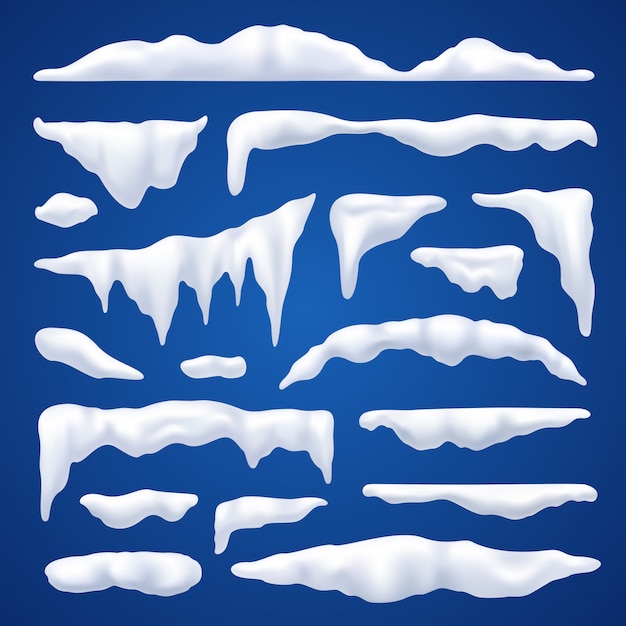 Cappe di neve e pile set invernale Vettore gratuito