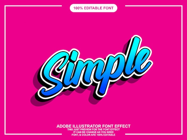 Carattere modificabile colorato moderno script stile grafico modificabile Vettore Premium
