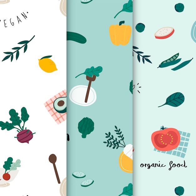 Carta da parati cibo vegan sano Vettore gratuito