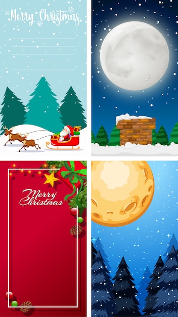 Auguri Di Buon Natale Lettera.Cartolina D Auguri O Lettera Di Buon Natale A Santa Con Il Modello Del Testo Vettore Gratis