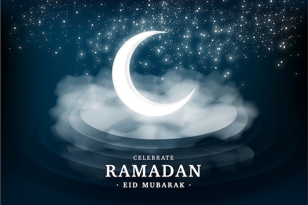 Cartolina d'auguri realistica del ramadan Vettore gratuito