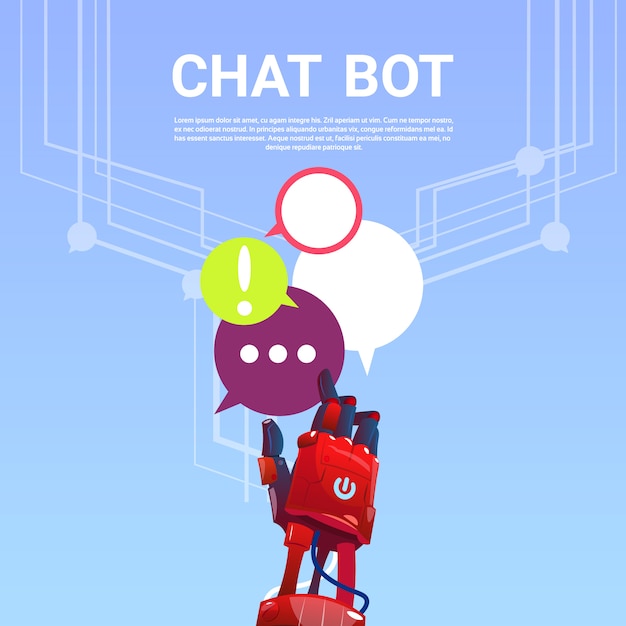 Chat bot robot assistenza virtuale del sito web o applicazioni mobili, concetto di intelligenza artificiale Vettore Premium