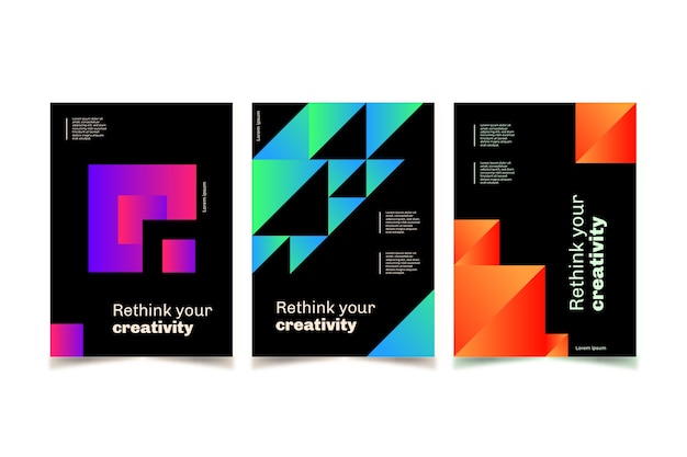 Collezione di copertine di forme geometriche sfumate Vettore gratuito