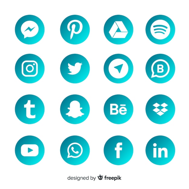 Collezione logo gradiente social media Vettore gratuito