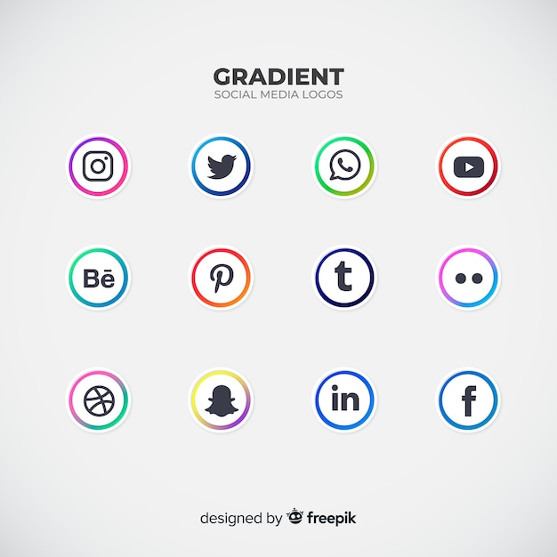 Collezione logo social media Vettore gratuito