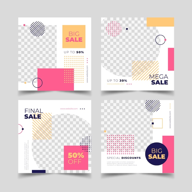 Collezione post vendita instagram Vettore gratuito