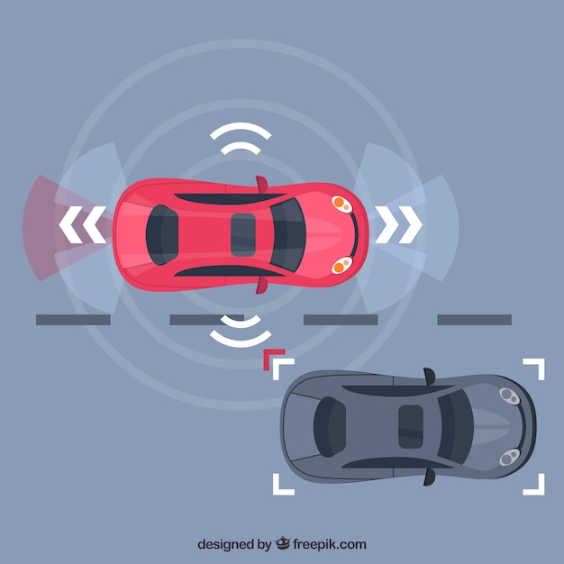 Concetto di auto autonoma con design piatto Vettore gratuito