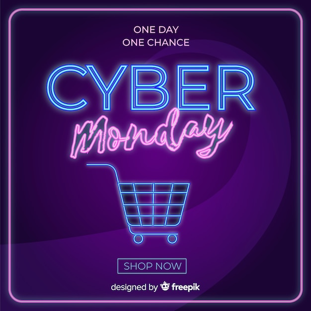 Concetto di cyber lunedì in design piatto Vettore gratuito