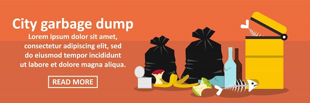 Concetto di orizzontale dell'insegna della discarica della città Vettore Premium