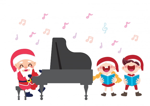 Coro Di Natale.Coro Di Bambini Festa Di Natale E Pianista Santa Vettore Premium